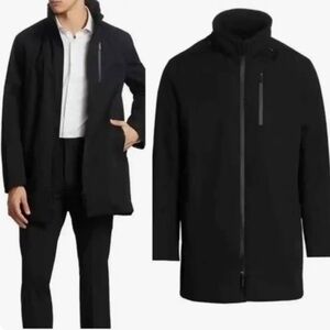 Emporio Armani Mens The Matrix Hooded Over Jacket Trench XXL 58 Black IT NWT